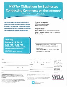 Flyer for NYS Tax Obligations for Businesses Conducting Commerce on the Internet